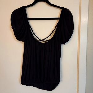 Free People Black Cross Back Top Size Small